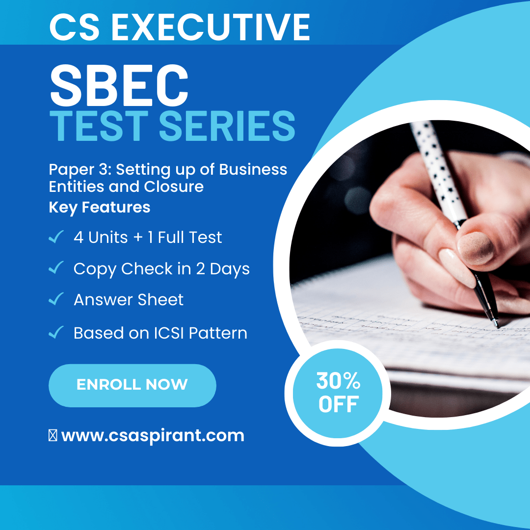 Sbec Unit Wise Test Series Cs Executive Cs Aspirant Studigoo