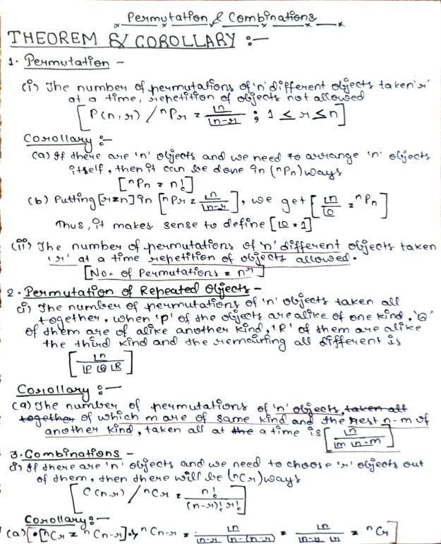 P&C Master Formula Cheat Sheet | Permutations & Combinations Revision ...