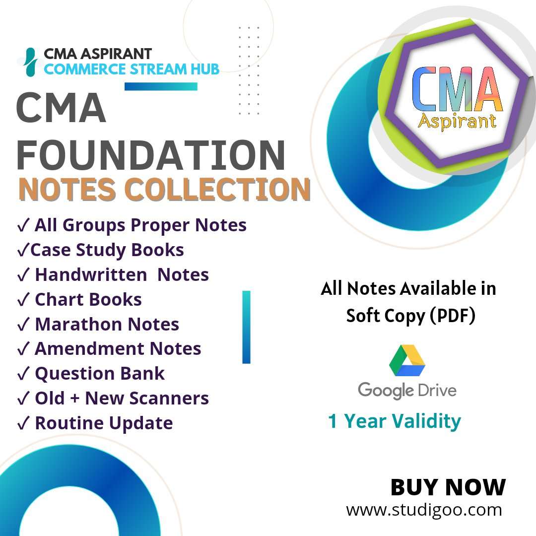 CMA Foundation Notes Collection (Ebooks) StudiGoo