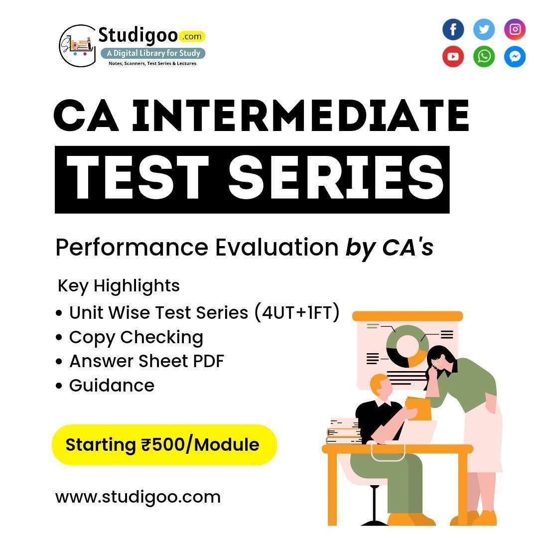 Ca Intermediate Test Series Unit Wise Test Series Studigoo