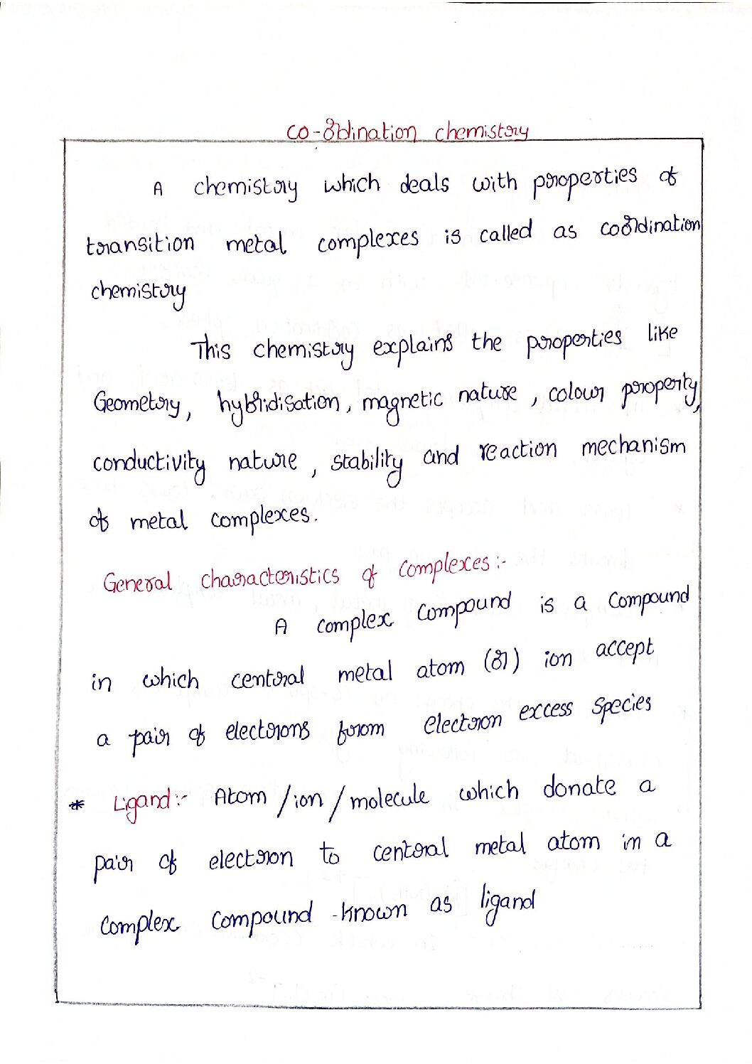 thesis on coordination chemistry