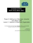 CS Executive 2022- Paper 3 Lesson 1 (New Syllabus)