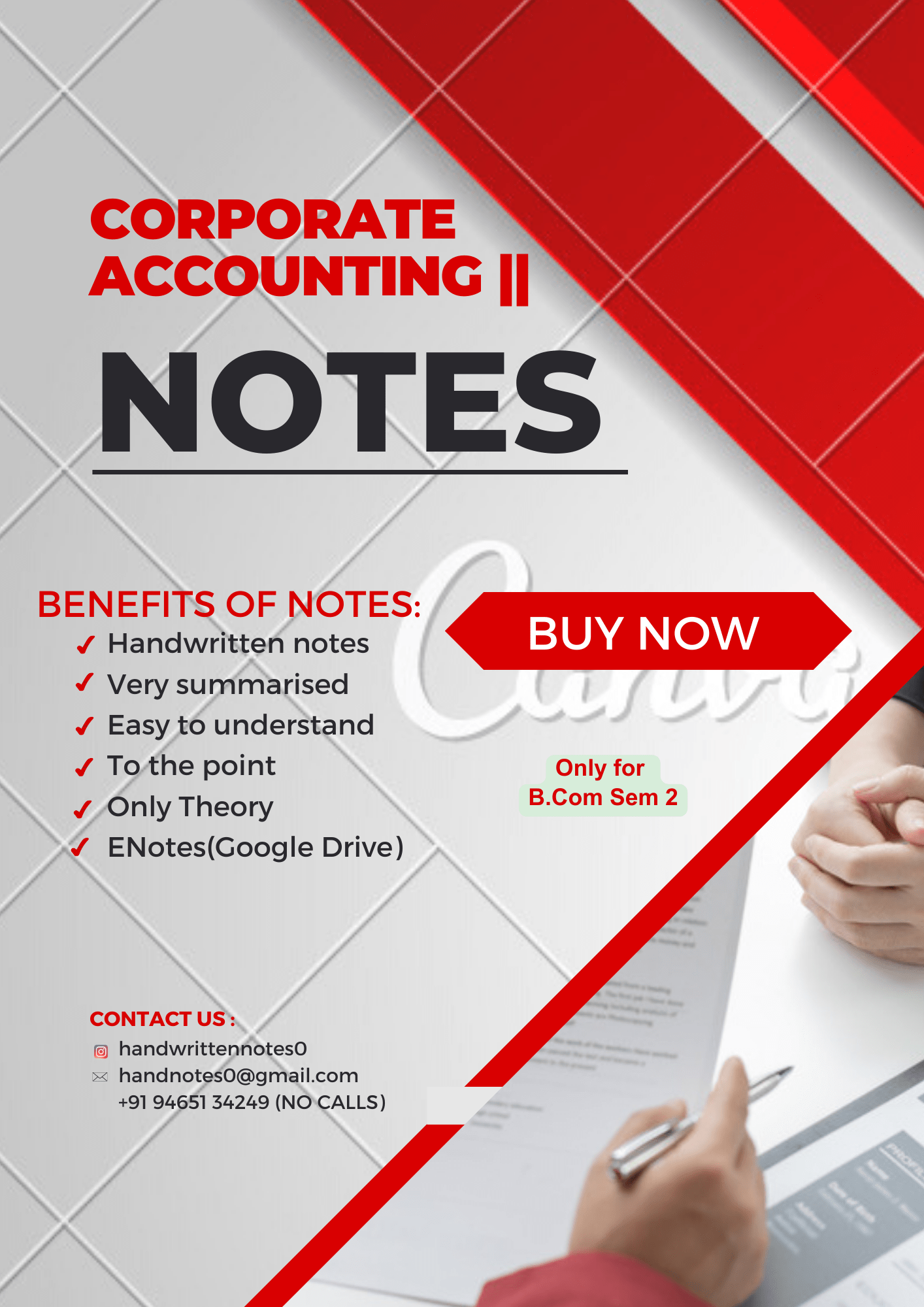 Handwritten Notes Of Corporate Accounting - StudiGoo