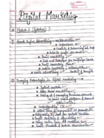 Sample for Digital marketing Notes (Full notes after purchase)