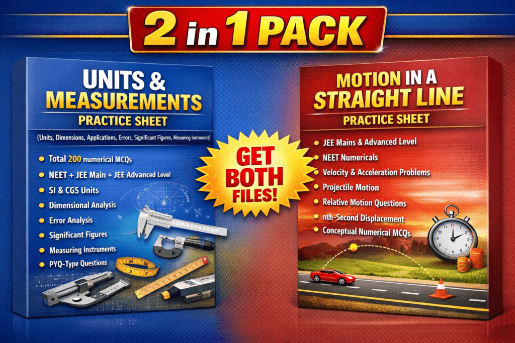 Motion Study Material JEE & NEET Question Bank: Units & Dimensions + Motion in a Straight ...