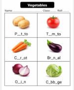 Kids Learning Worksheets Pack – Fill in the Missing Letters | Fruits, Flowers, Vehicles, Vegetables, Food & Household Items | Preschool & Kindergarten Printable - Image 2
