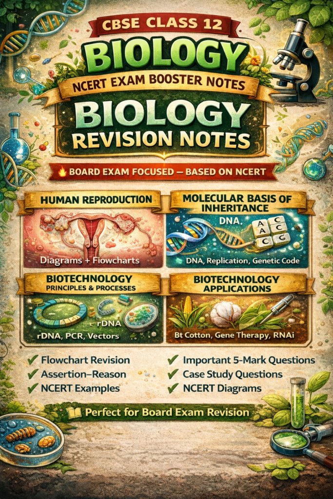 [Class 12 Biology Revision Notes | High Weightage Chapters | Board Exam ...