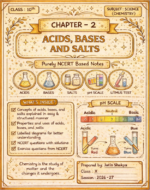 CBSE Class 10th Chemistry Chapter 2 Acids Bases and Salts NCERT Notes