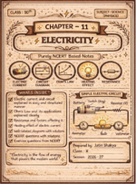 CBSE Class 10th Physics Chapter 11 Electricity NCERT Notes