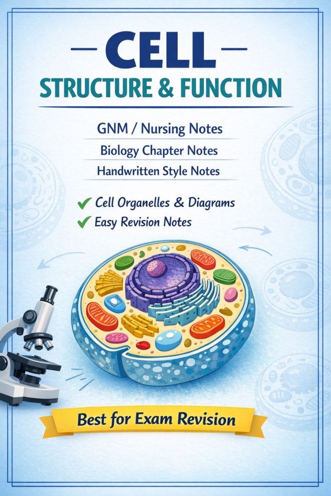 Cell structure and function-GNM biology Complete notes(English PDF ...