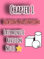 Relations and functions Last minute Revision Notes Class 12th