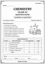 Class 12 chemistry question chapter 1 and 2