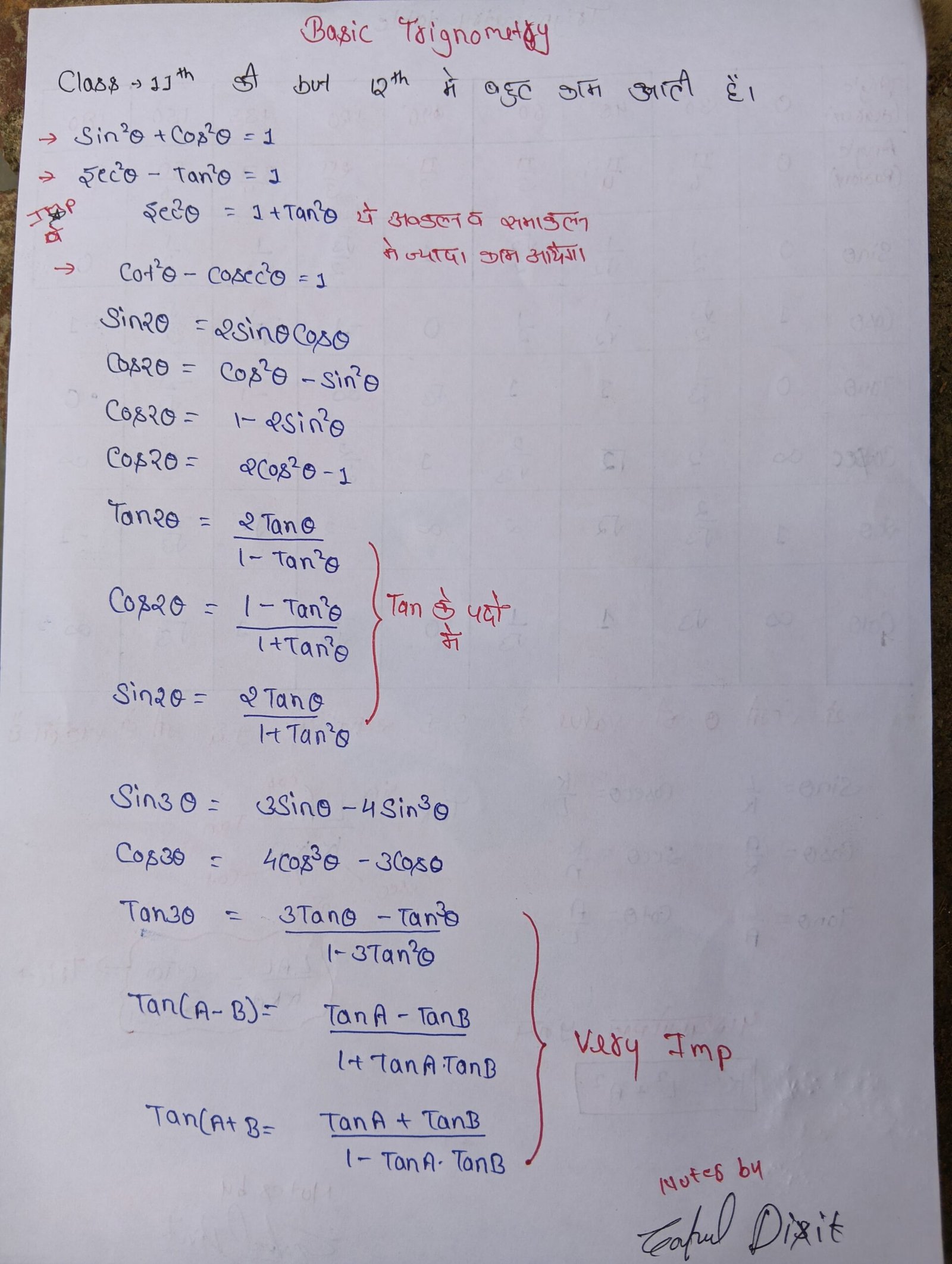 Class 12 inverse trigonometry function important formula sheet - Image 3
