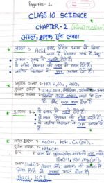 Class 10 Science Chapter 2 Acid Base Salt - Topper Handwritten Hindi Medium Notes - Image 2